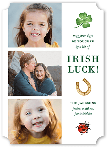 Lucky Symbols 5x7 White  St. Patrick's Day Card