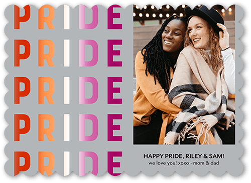 Lesbian Flag 5x7 Gray  Pride Card