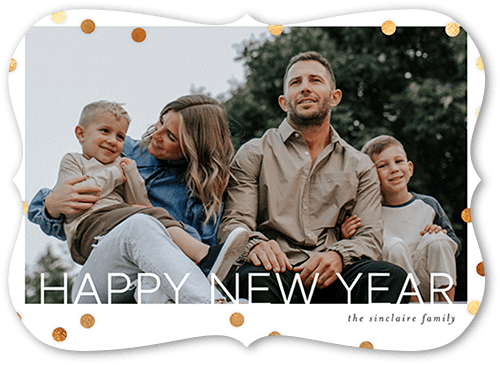 Modern Polka Dot 5x7 White  Holiday Card