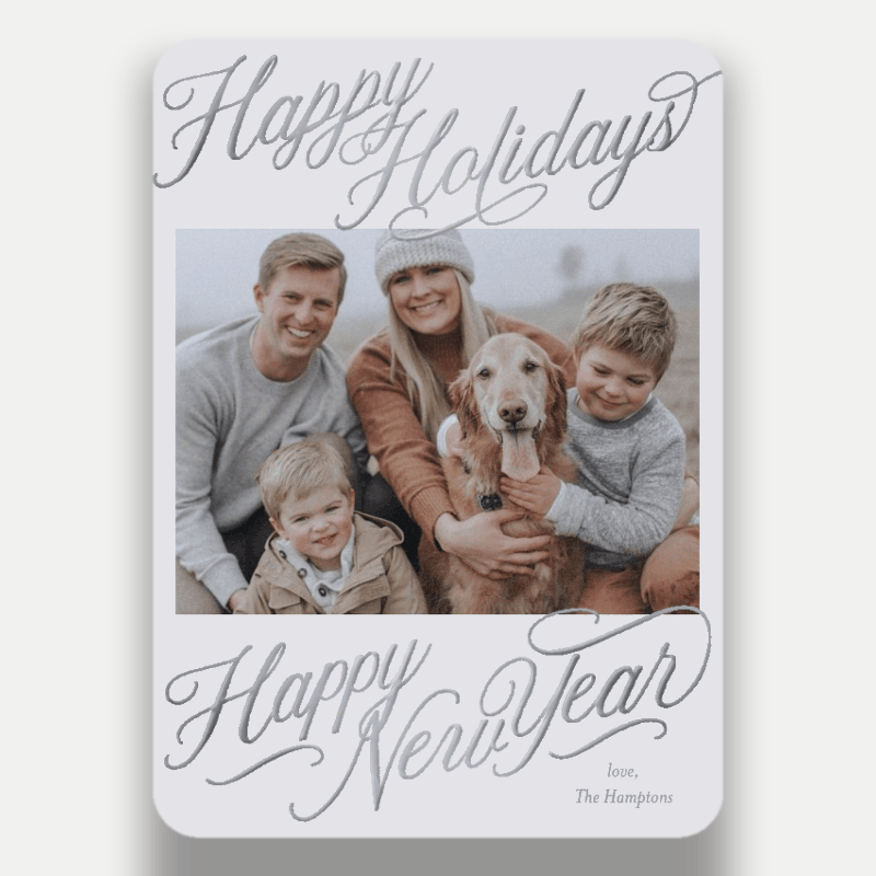 Calligraphy Collage Holiday Card Calligraphy Collage 5x7 Red Holiday Card