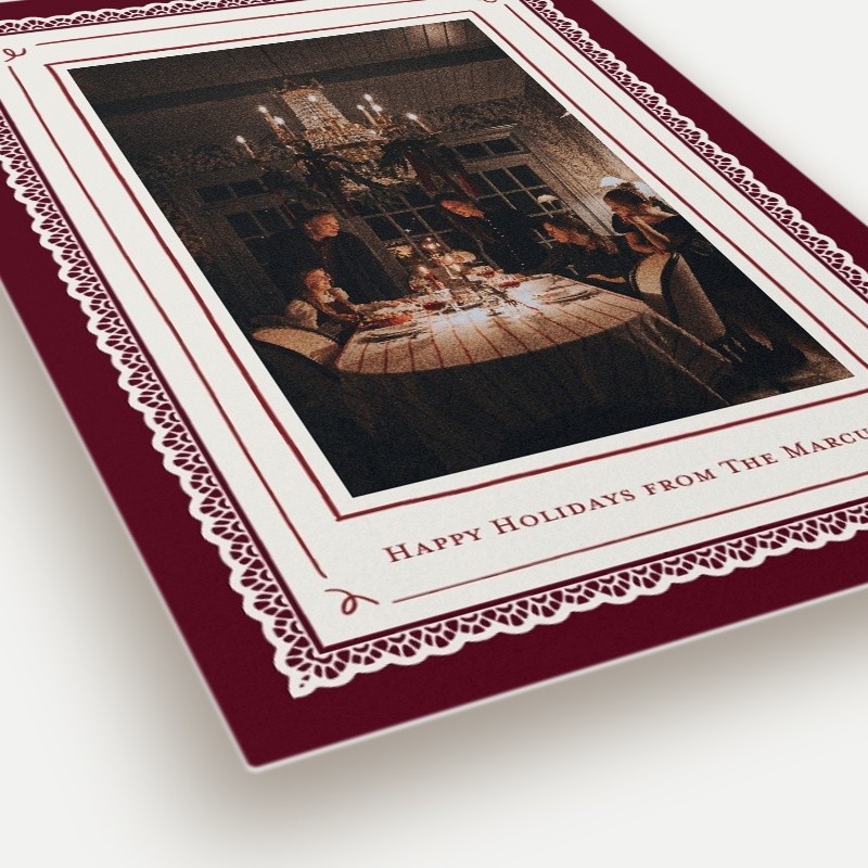 Chris Loves Julia Whimsical Lace Holiday Card