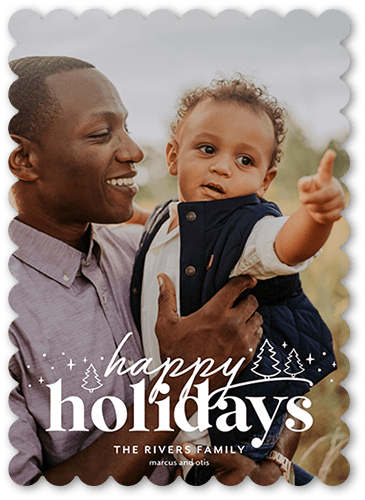 Simple Seasonal Icons 5x7 White  Holiday Card