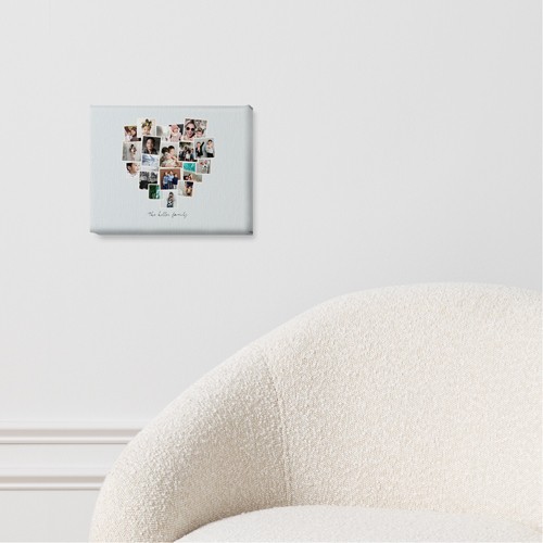 Heart Strings 8x10 Gray  Canvas Print