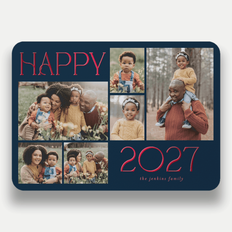 Golden Yearframe New Year's Card