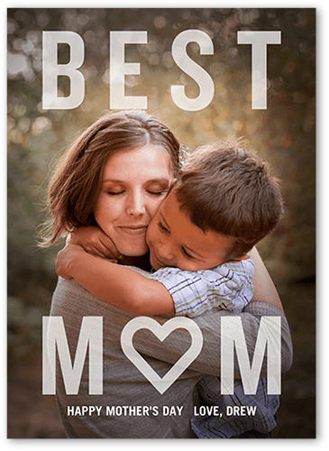 Iconic Overlay 5x7 White  Mother's Day Card