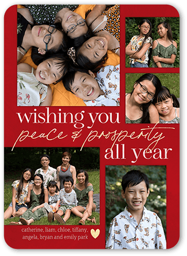 Prosperous Year 5x7 Red  Lunar New Year Card