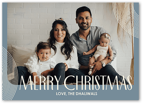 Dazzling Rings 5x7 Gray  Holiday Card