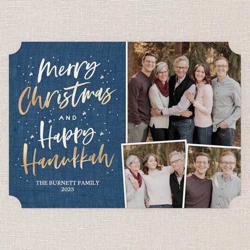 Glad Merry 5x7 Blue  Hanukkah Card