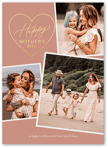 Stacked Frames Mom 5x7 Pink  Mother's Day Card