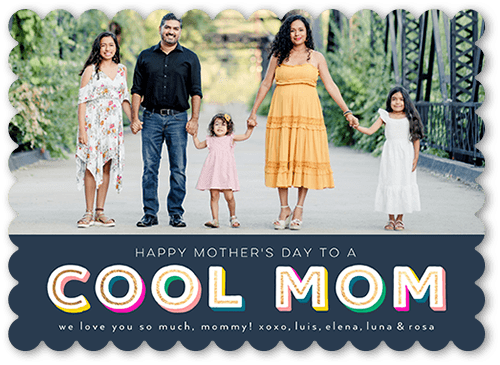Cool Mom 5x7 Black  Mother's Day Card