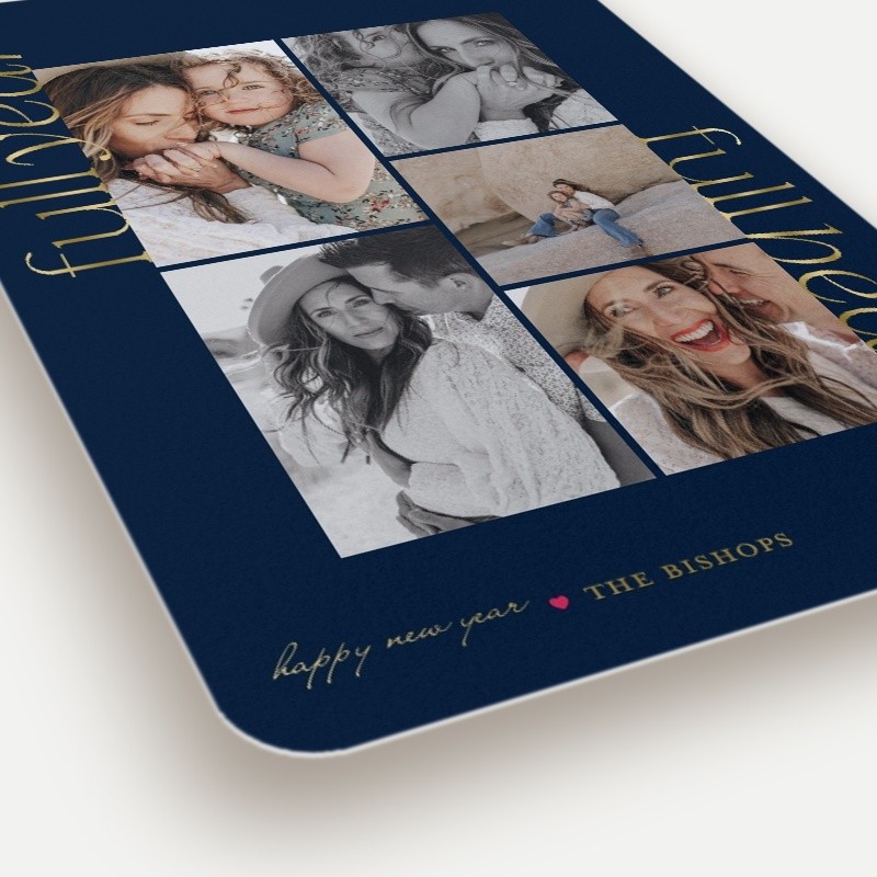 Vertical Script New Year's Card