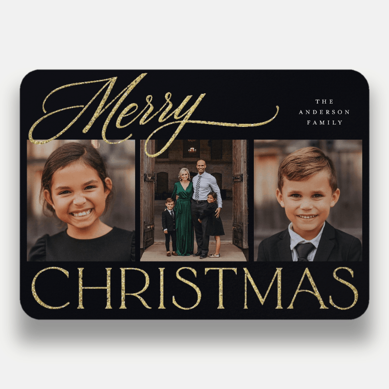 Glitter Script Holiday Card