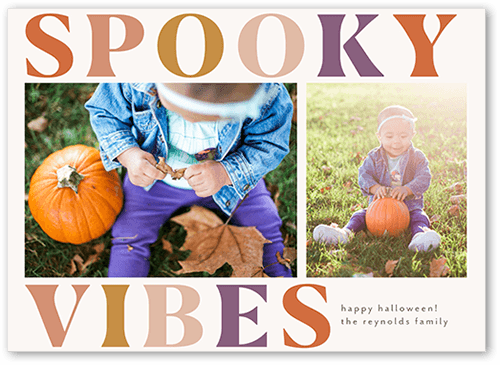 Spooky Vibes 5x7 Gray  Halloween Card