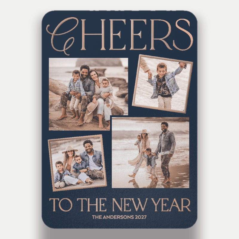 Elegant Cheers New Year's Card