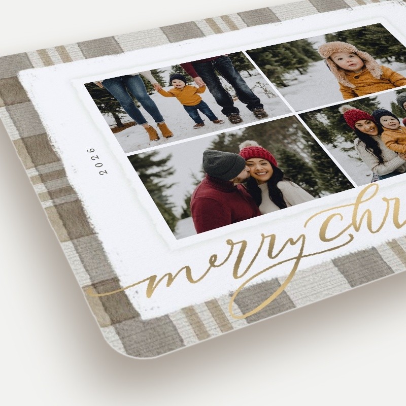 Signed Plaid Holiday Card