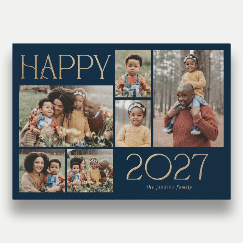 Golden Yearframe New Year's Card