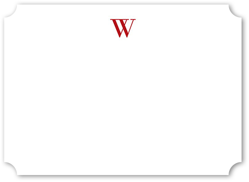 Personalized Note Cards: Timeless Initial 5x7 Flat Red Signature Smooth Cardstock Ticket Shutterfly