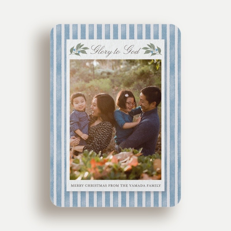 Glory Stripe Religious Christmas Card