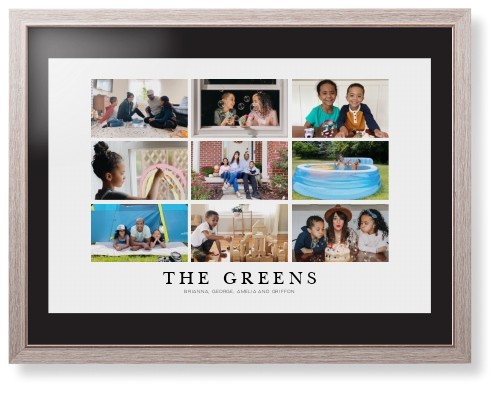 Framed Prints: Modern Grid Gallery of Nine Rustic Modern Frame Black Top Mat 24x36 5+ Photos Shutterfly