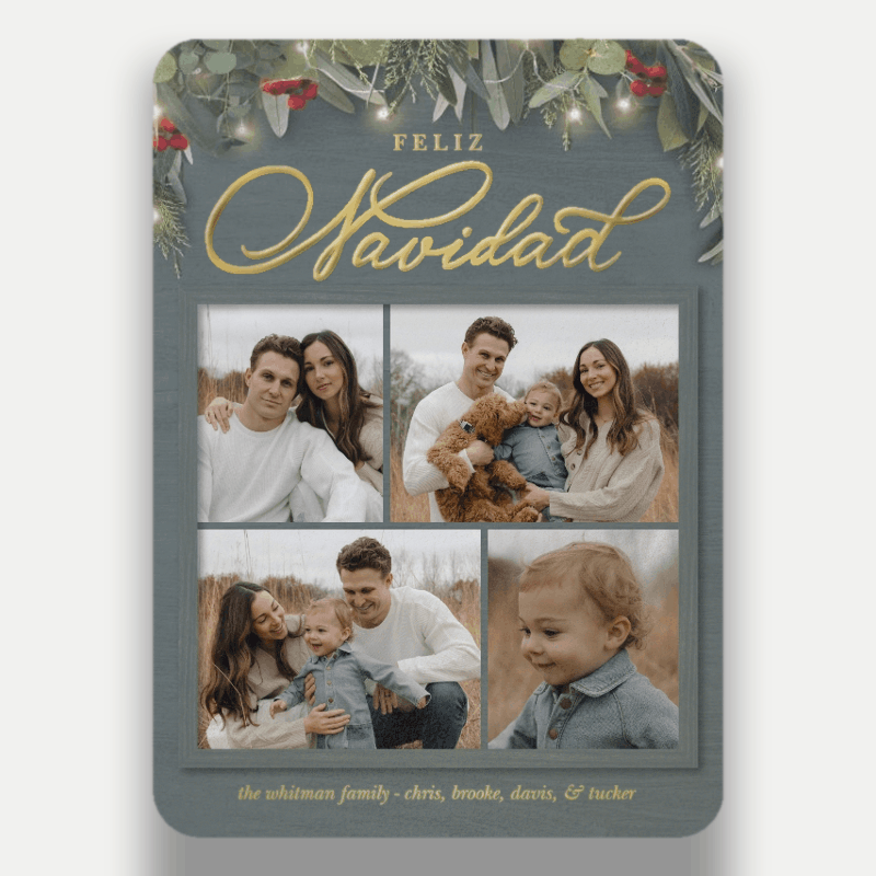 Farmhouse Greenery Holiday Card