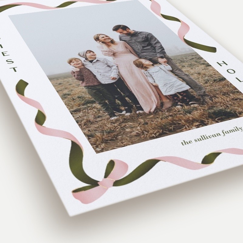 Ribboned Wishes Holiday Card