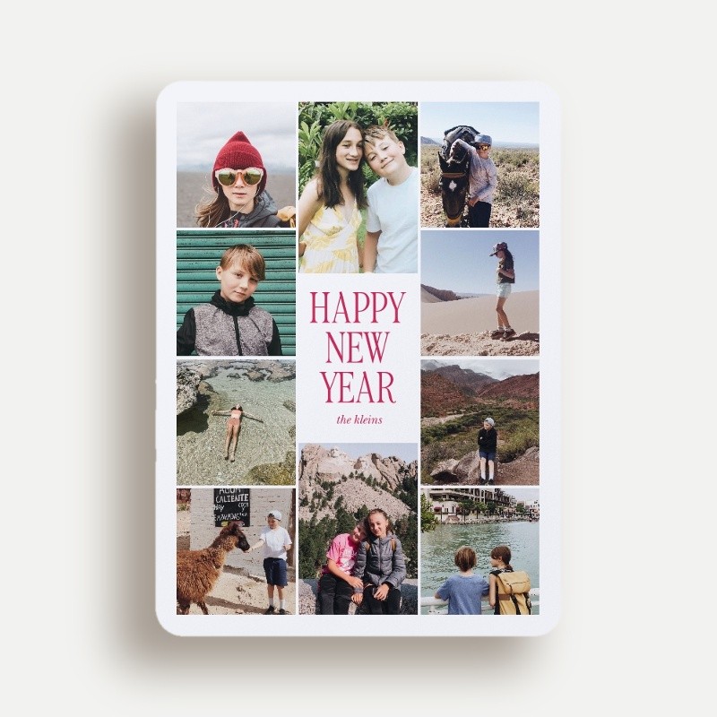 Photo Grid New Year's Card