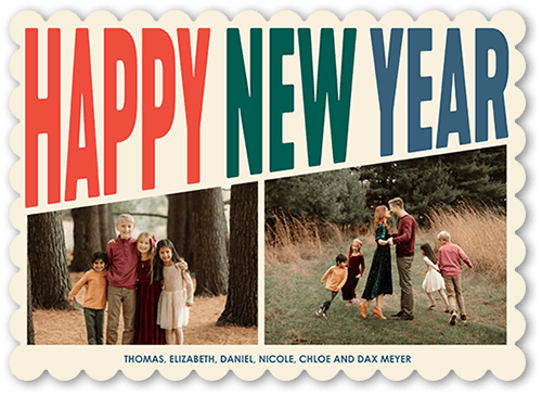 Marvelous Fun 5x7 Beige  New Year's Card