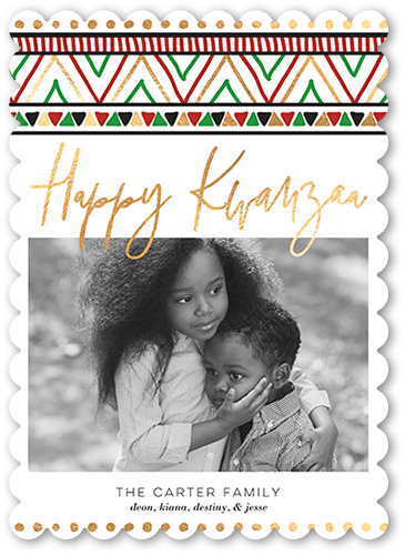 Printed Pattern 5x7 White  Kwanzaa Card