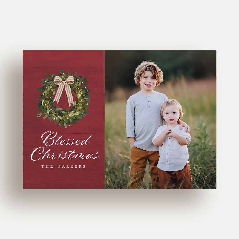 Rustic Wreath Holiday Card