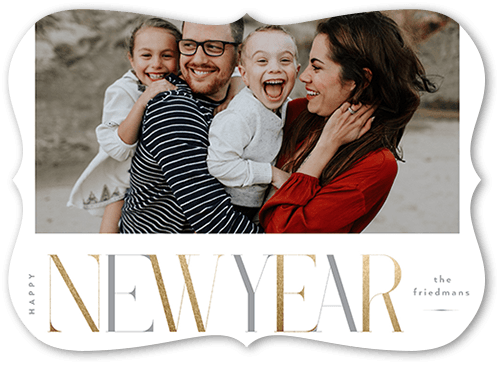 Vintage Serif 5x7 White  Holiday Card