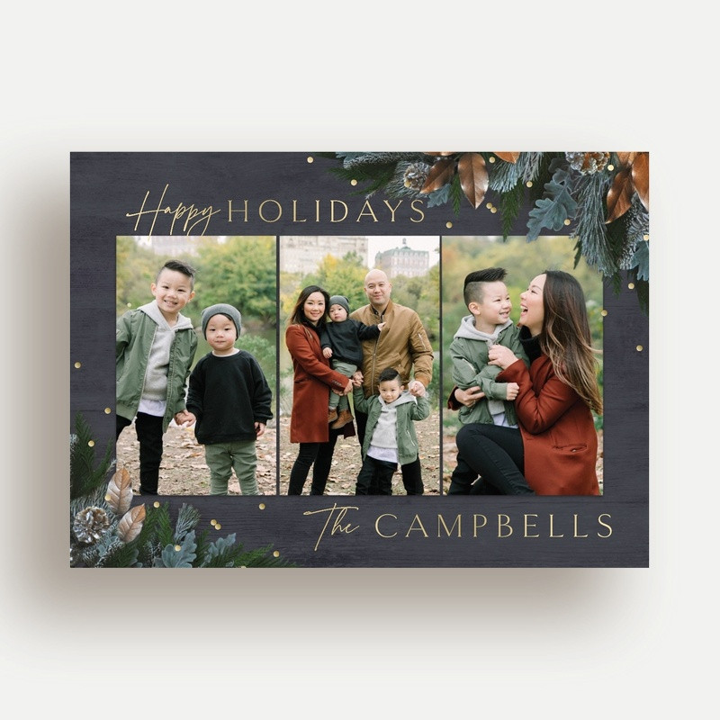 Foil Debossed Holiday Photo Cards