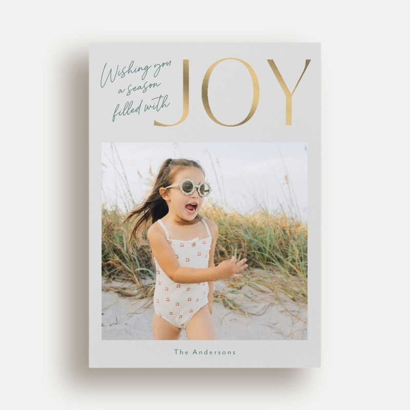 Wishing Joy Holiday Card Wishing Joy 5x7 Beige Holiday Card