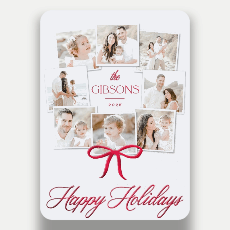 Bow Wreath Holiday Card