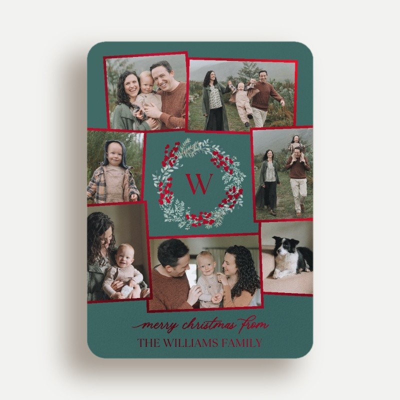 Wreath Monogram Holiday Card