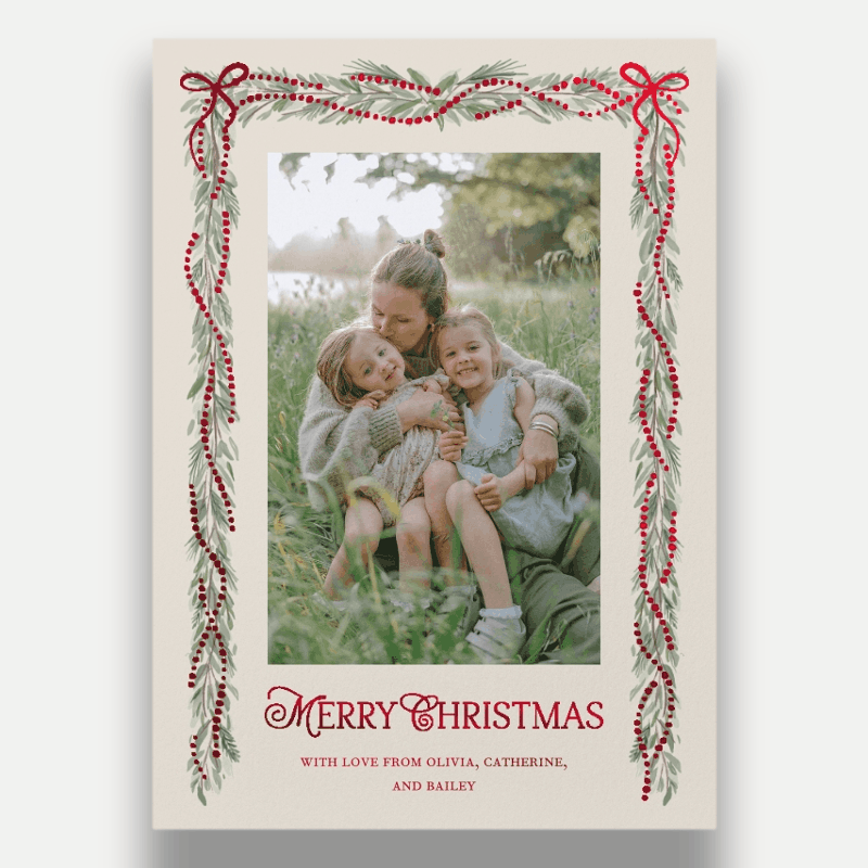 Bow Garland Holiday Card
