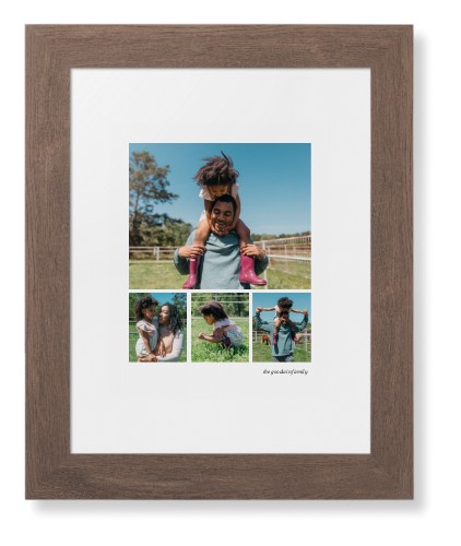 Framed Prints: Modern Hero Gallery Of Four Portrait Walnut Contemporary Frame White Top Mat 8x10 4 Photos Shutterfly