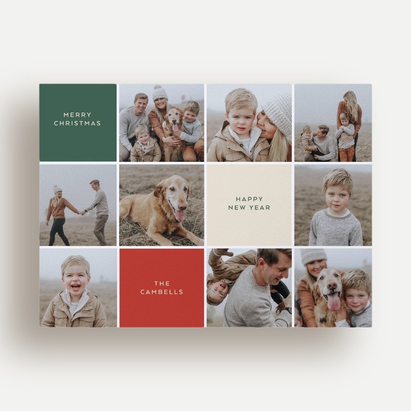 Colorblock Grid Holiday Card