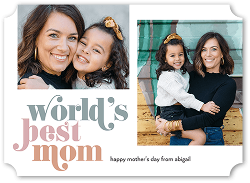 World Best 5x7 White  Mother's Day Card