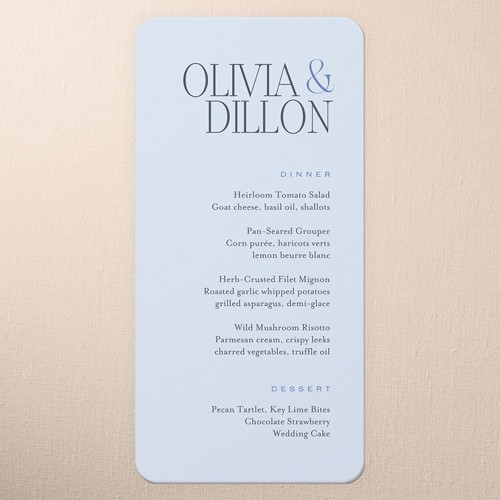 Wedding Menu Cards For Buffet Receptions