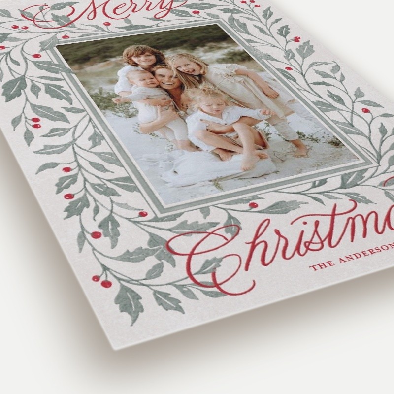 Holly Frame Holiday Card