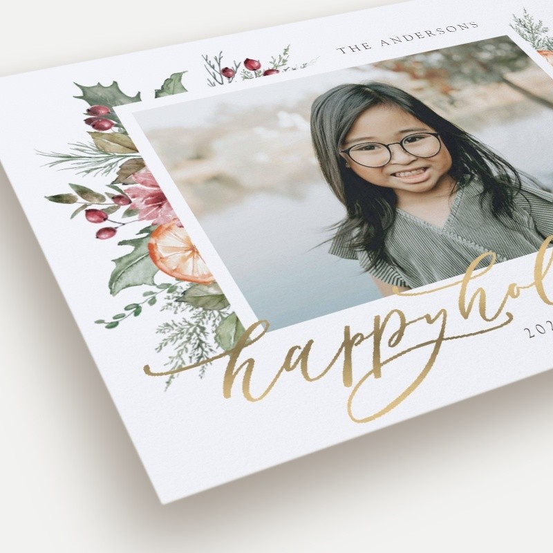 Vintage Vegetation Holiday Card