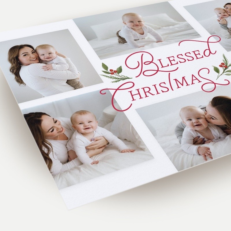 Berry Script Collage Holiday Card