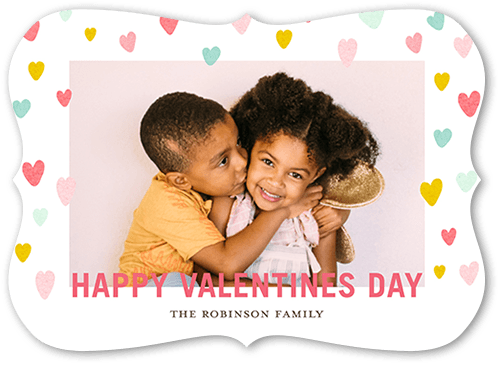 Polka Hearted 5x7 White  Valentine's Day Card