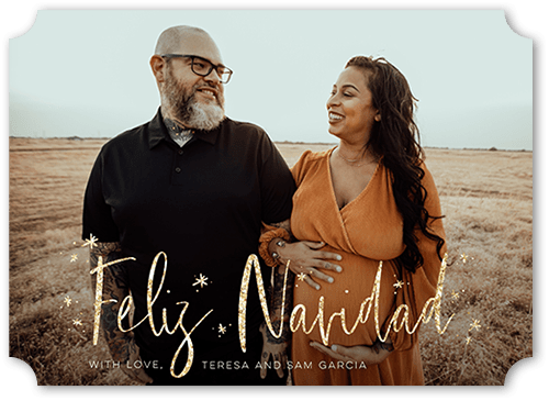 Twinkly Navidad 5x7 White  Tarjeta de Navidad