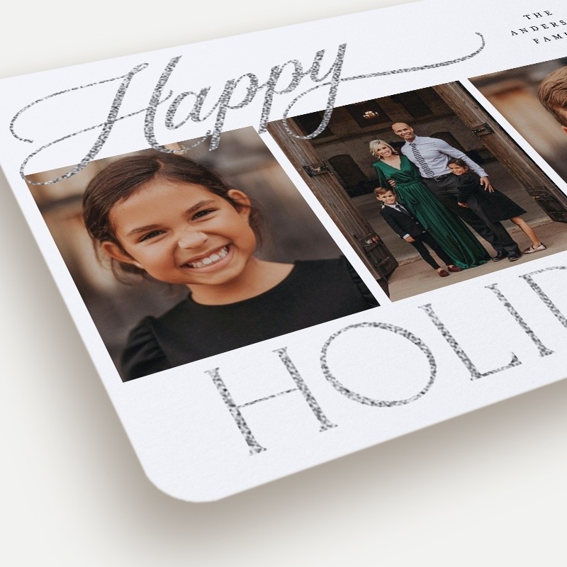 Glitter Script Holiday Card