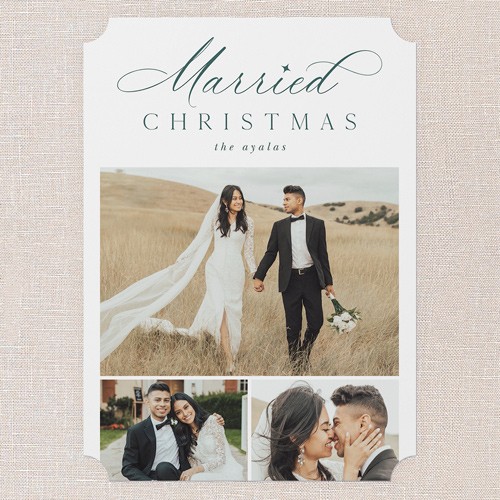 Happily Married 5x7 White  Christmas Card