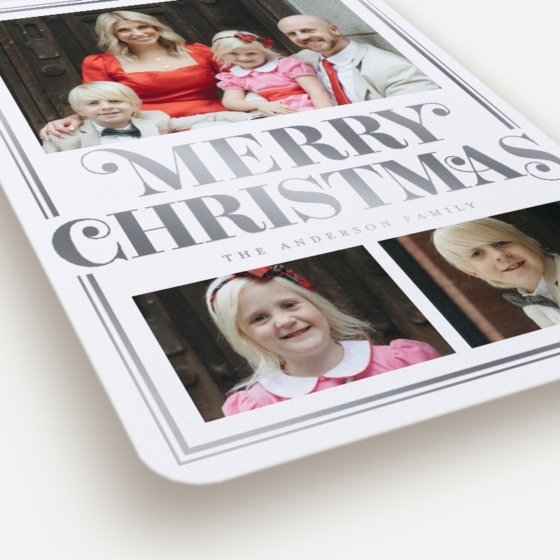 Curly Serif Border Holiday Card