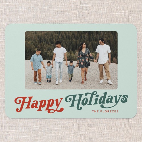 Green Holiday Card For Family