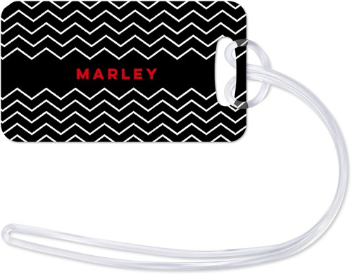 Simply Chic Chevron 2x3 Black  Luggage Tag