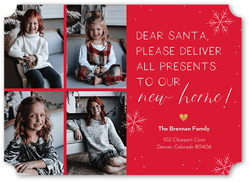 Santa Update 5x7 Red  Moving Announcement